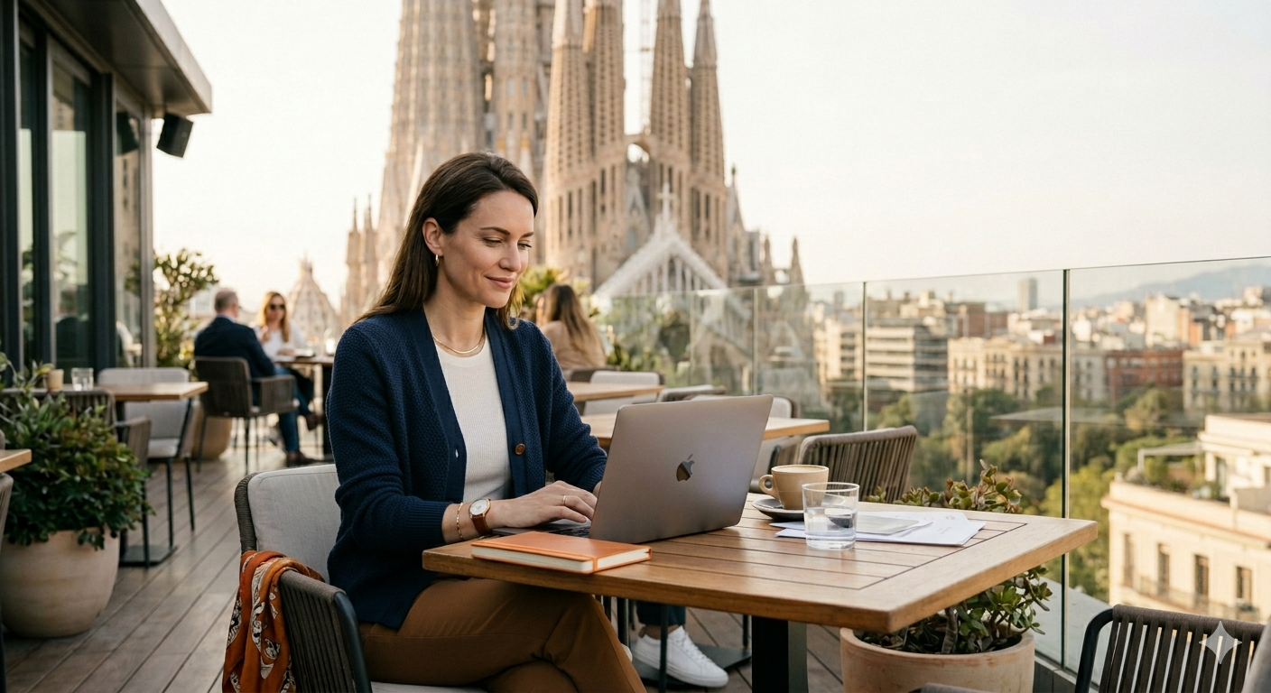 Digital Nomad working remotely in Spain